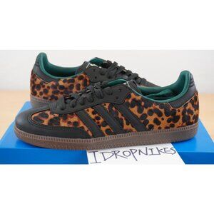 adidas Samba OG Black Green Leopard Women's Sizes - JI2735
